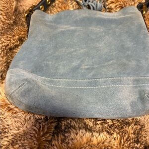 Coach Blue Suede Shoulder Bag
